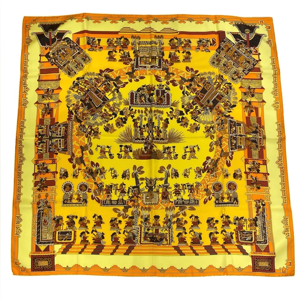 Hermes Vintage Silk Scarf Astres Et Soleils Carre 90 By Annie Faivre